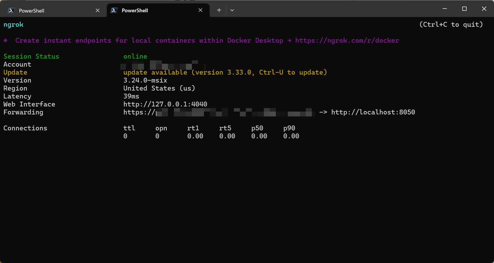ngrok tunnel to MCP server